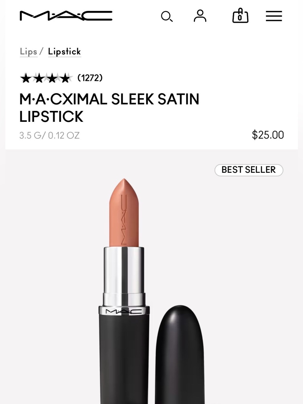 MAC Macximal Sleek Satin Creme de Nude  Lipstick + Lipglass Lipgloss C-THRU Set - Picture 4 of 5